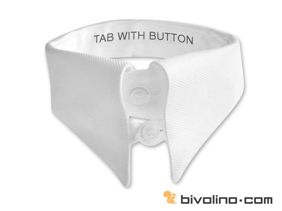 Tab with button collar